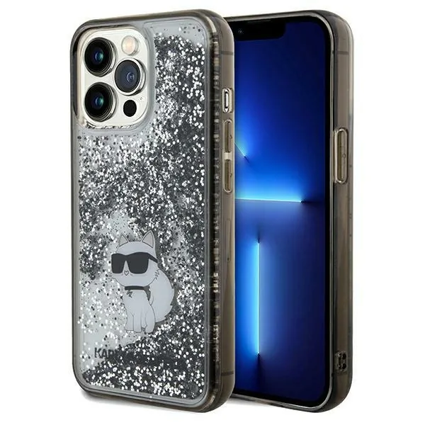 Kryt Karl Lagerfeld KLHCP13XLKCNSK Apple iPhone 13 Pro Max hardcase Liquid Glitter Choupette transparent