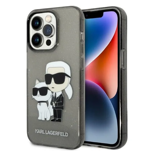 Kryt Karl Lagerfeld KLHCP14LHNKCTGK Apple iPhone 14 Pro black hardcase IML GLIT NFT Karl&Choupette