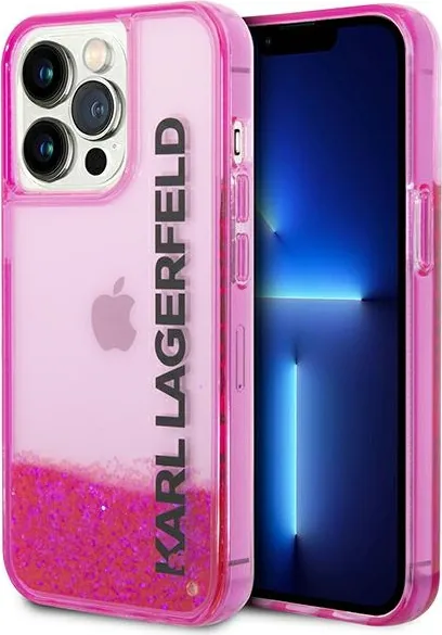 Kryt Karl Lagerfeld KLHCP14LLCKVF Apple iPhone 14 Pro pink hardcase Liquid Glitter Elong