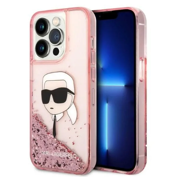 Kryt Karl Lagerfeld KLHCP14LLNKHCP Apple iPhone 14 Pro pink hardcase Glitter NFT Karl Head