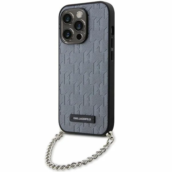 Kryt Karl Lagerfeld KLHCP14LSACKLHPG iPhone 14 Pro 6.1" barva stříbrná hardcase Saffiano Monogram Chain