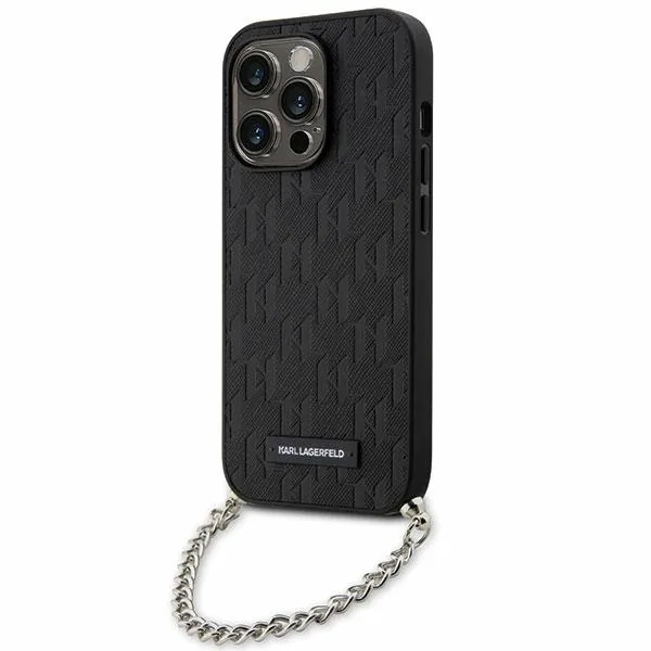 Kryt Karl Lagerfeld KLHCP14LSACKLHPK iPhone 14 Pro 6.1" barva černá hardcase Saffiano Monogram Chain