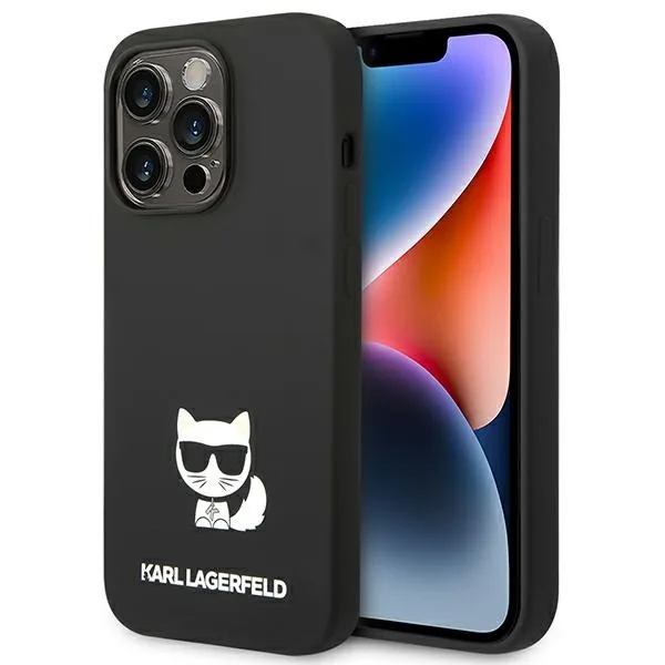 Kryt Karl Lagerfeld KLHCP14LSLCTBK Apple iPhone 14 Pro hardcase black Silicone Choupette Body