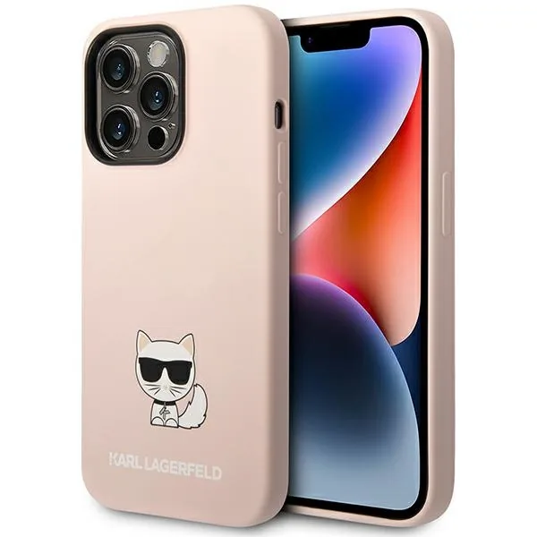 Kryt Karl Lagerfeld KLHCP14LSLCTPI Apple iPhone 14 Pro hardcase light pink Silicone Choupette Body