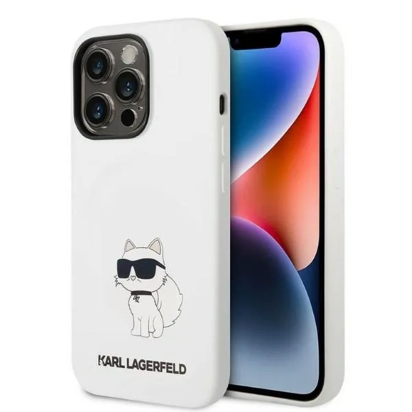 Kryt Karl Lagerfeld KLHCP14LSNCHBCH Apple iPhone 14 Pro hardcase white Silicone Choupette