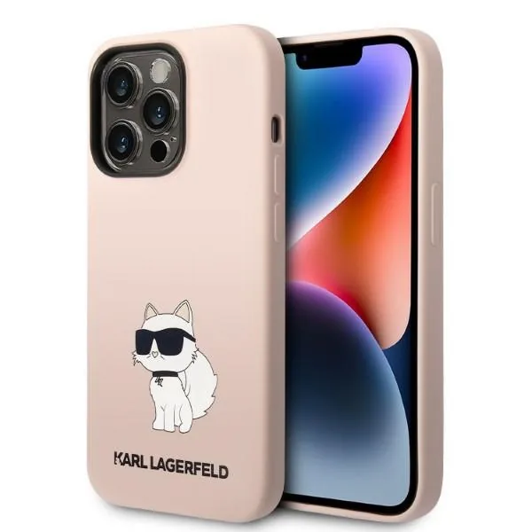 Kryt Karl Lagerfeld KLHCP14LSNCHBCP Apple iPhone 14 Pro hardcase pink Silicone Choupette