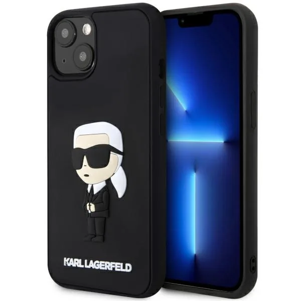 Kryt Karl Lagerfeld KLHCP14M3DRKINK Apple iPhone 14 Plus / 15 Plus black hardcase Rubber Ikonik 3D