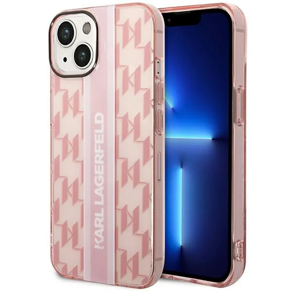 Kryt Karl Lagerfeld KLHCP14MHKLSPCP Apple iPhone 14 Plus / 15 Plus hardcase pink Mono Vertical Stripe