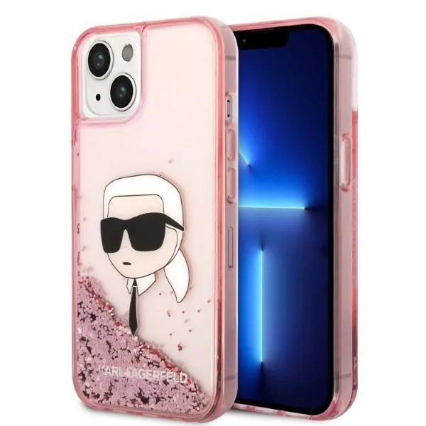 Kryt Karl Lagerfeld KLHCP14MLNKHCP Apple iPhone 14 Plus / 15 Plus pink hardcase Glitter Karl Head