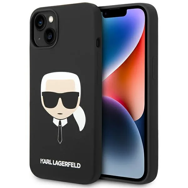 Kryt Karl Lagerfeld KLHCP14MSLKHBK Apple iPhone 14 Plus / 15 Plus hardcase black Silicone Karl`s Head