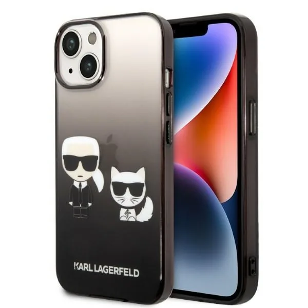 Kryt Karl Lagerfeld KLHCP14MTGKCK Apple iPhone 14 Plus / 15 Plus hardcase black Gradient Ikonik Karl & Choupette