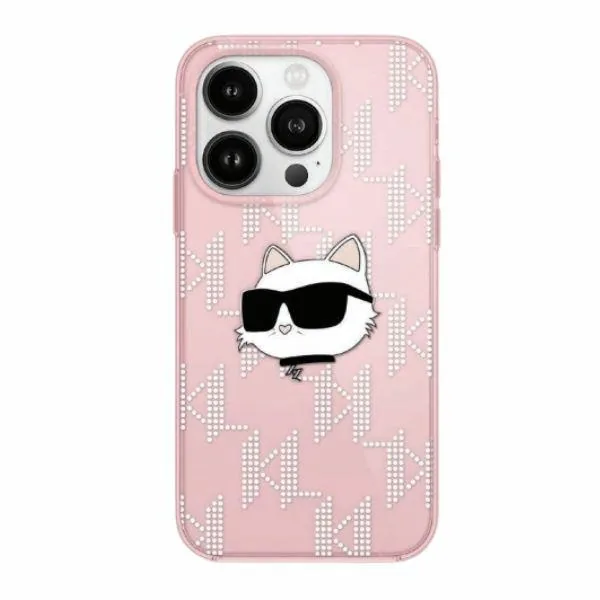 Kryt Karl Lagerfeld KLHCP14SHKLPCHP Apple iPhone 15 / 14 / 13 hardcase IML Choupette Head & Monogram pink