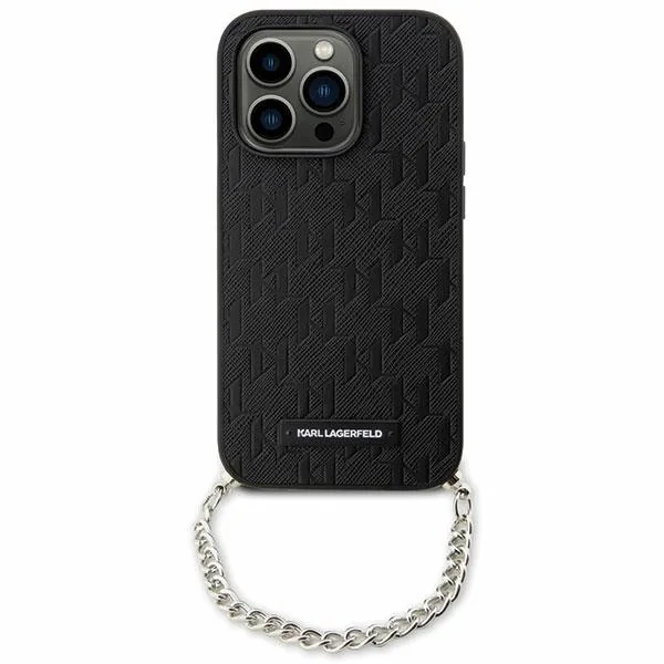 Kryt Karl Lagerfeld KLHCP14SSACKLHPK iPhone 14 6.1" barva černá hardcase Saffiano Monogram Chain