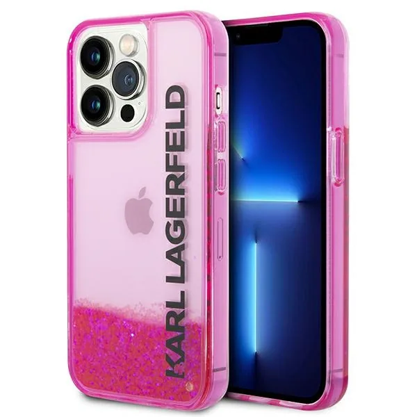 Kryt Karl Lagerfeld KLHCP14XLCKVF Apple iPhone 14 Pro Max pink hardcase Liquid Glitter Elong