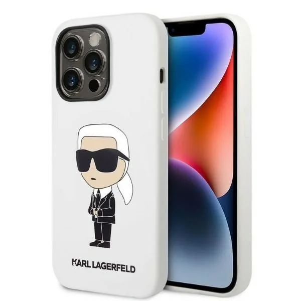 Kryt Karl Lagerfeld KLHCP14XSNIKBCH Apple iPhone 14 Pro Max hardcase white Silicone Ikonik