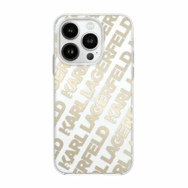 Kryt Karl Lagerfeld KLHCP15LHKFOEMD Apple iPhone 15 Pro hardcase IML Fullover Logo gold