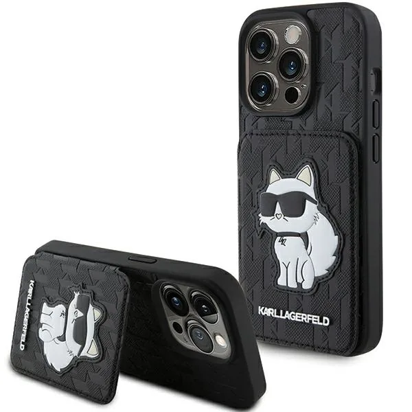 Kryt Karl Lagerfeld KLHCP15LSAKCNSCK Apple iPhone 15 Pro hardcase Saffiano Monogram Choupette black