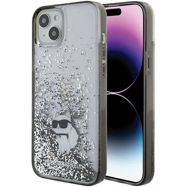 Kryt Karl Lagerfeld KLHCP15MLKCNSK Apple iPhone 15 Plus / 14 Plus hardcase Liquid Glitter Choupette transparent