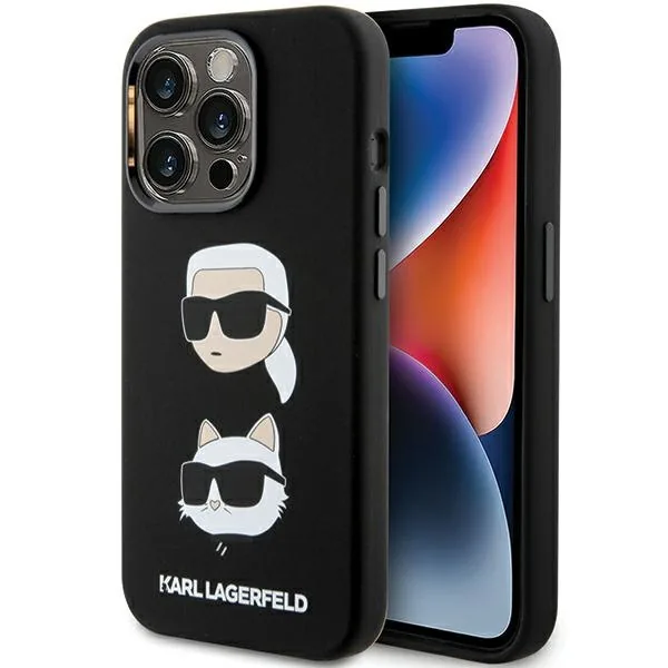Kryt Karl Lagerfeld KLHCP15XSDHKCNK Apple iPhone 15 Pro Max Silicone Karl&Choupette Head black