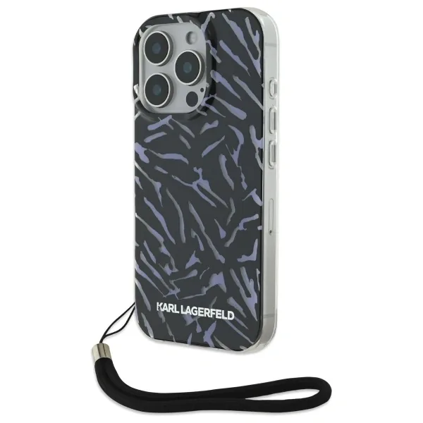 Kryt Karl Lagerfeld KLHCP16LHZBPKCCU Apple iPhone 16 Pro Zebra With Cord purple