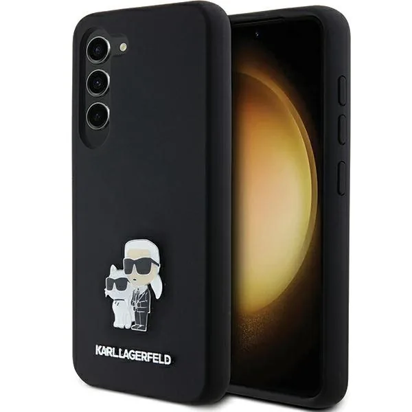 Kryt Karl Lagerfeld KLHCS23SSMHKCNPK Samsung Galaxy S23 hardcase Silicone Karl&Choupette Metal Pin black