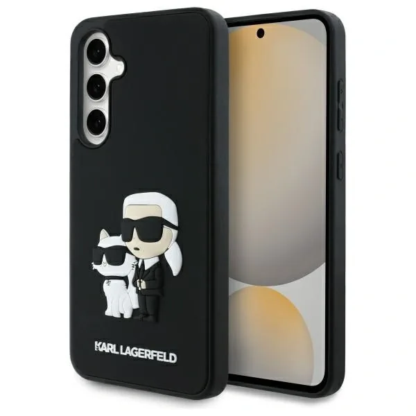 Kryt Karl Lagerfeld KLHCS24FE3DRKCNK Samsung Galaxy S24 FE hardcase 3D Rubber Karl&Choupette black