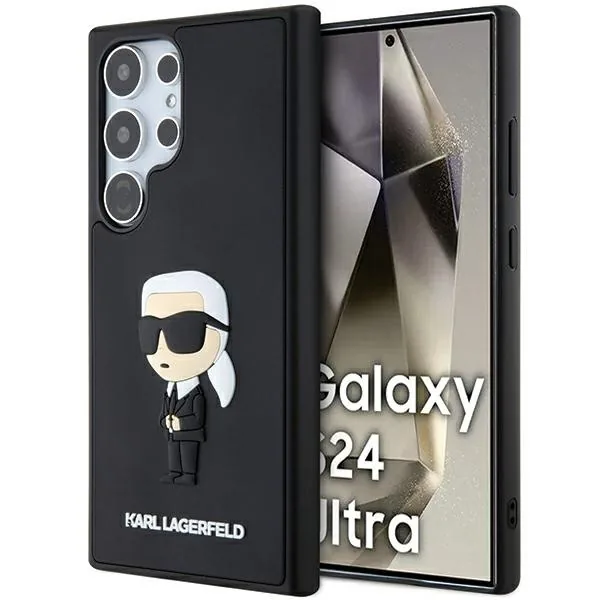 Kryt Karl Lagerfeld KLHCS24L3DRKINK Samsung Galaxy S24 Ultra hardcase 3D Rubber Ikonik black