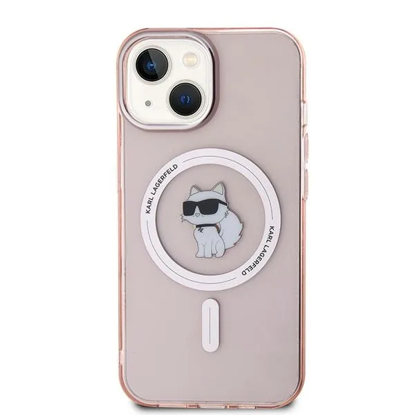 Kryt Karl Lagerfeld KLHMP12MHFCCNOP Apple iPhone 12 / 12 Pro hardcase IML Choupette MagSafe pink