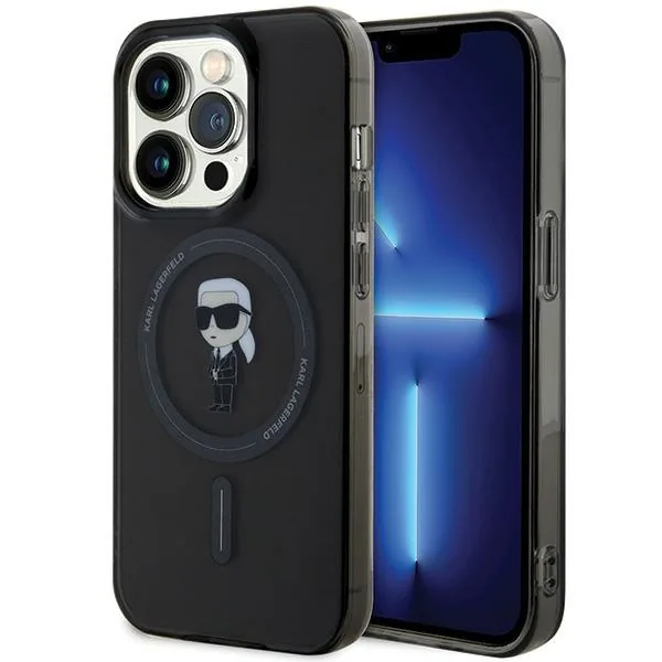 Kryt Karl Lagerfeld KLHMP14LHFCKNOK Apple iPhone 14 Pro hardcase IML Ikonik MagSafe black