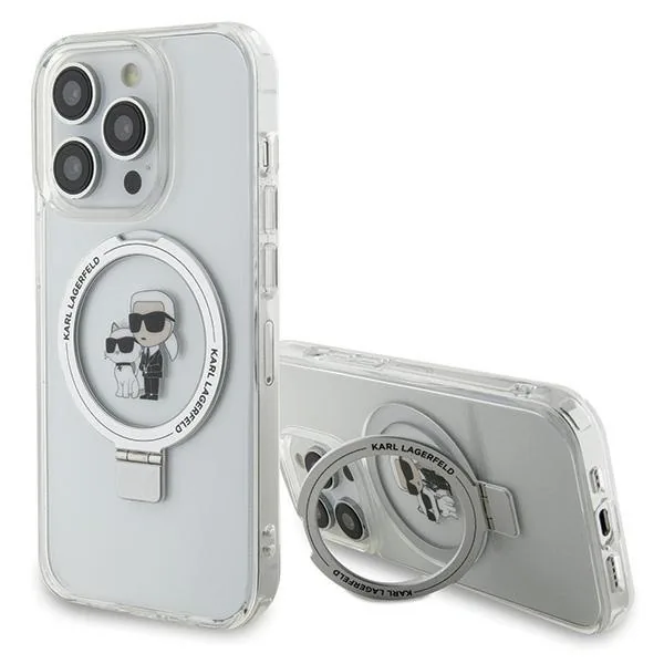 Kryt Karl Lagerfeld KLHMP14LHMRSKCH Apple iPhone 14 Pro hardcase Ring Stand Karl&Choupettte MagSafe white