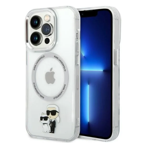 Kryt Karl Lagerfeld KLHMP14LHNKCIT Apple iPhone 14 Pro hardcase transparent IML NFT Karl&Choupette Magsafe