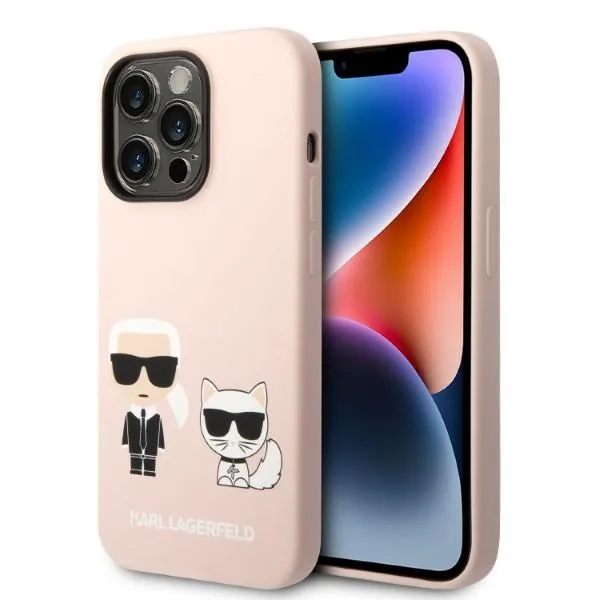 Kryt Karl Lagerfeld KLHMP14LSSKCI Apple iPhone 14 Pro hardcase jasnolight pink Silicone Karl & Choupette Magsafe