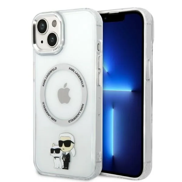 Kryt Karl Lagerfeld KLHMP14MHNKCITApple iPhone 14 Plus / 15 Plus hardcase transparent Iconic Karl&Choupette Magsafe