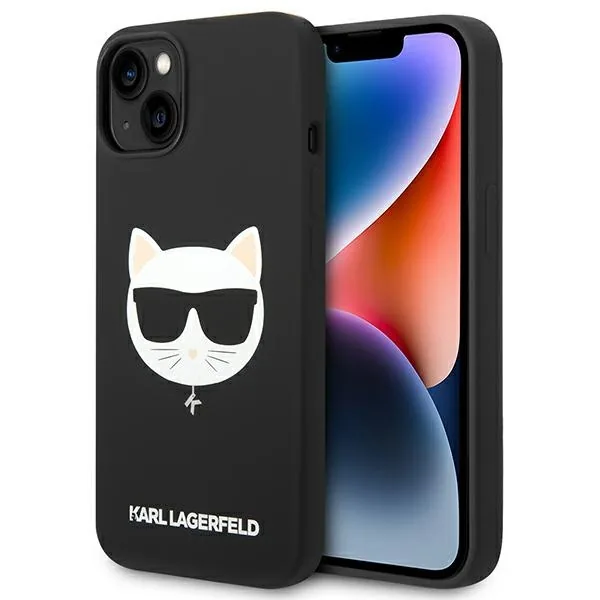 Kryt Karl Lagerfeld KLHMP14MSLCHBK Apple iPhone 14 Plus / 15 Plus hardcase black Silicone Choupette Head Magsafe