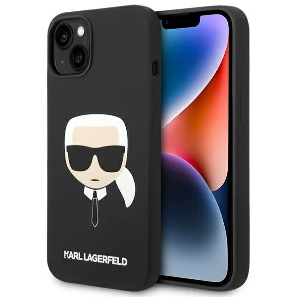 Kryt Karl Lagerfeld KLHMP14MSLKHBK Apple iPhone 14 Plus / 15 Plus hardcase black Silicone Karl`s Head Magsafe