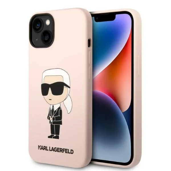Kryt Karl Lagerfeld KLHMP14MSNIKBCPApple iPhone 14 Plus / 15 Plus hardcase pink Silicone Ikonik Magsafe