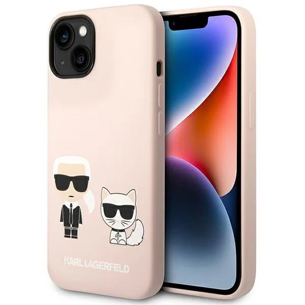 Kryt Karl Lagerfeld KLHMP14MSSKCI Apple iPhone 14 Plus / 15 Plus hardcase light pink Silicone Karl & Choupette Magsafe