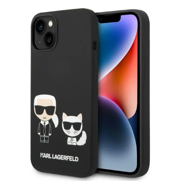 Kryt Karl Lagerfeld KLHMP14MSSKCK Apple iPhone 14 Plus / 15 Plus hardcase black Liquid Silicone Karl & Choupette Magsafe
