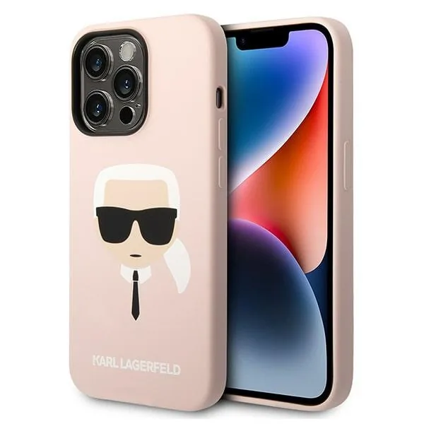 Kryt Karl Lagerfeld KLHMP14XSLKHLP Apple iPhone 14 Pro Max hardcase light pink Silicone Karl`s Head Magsafe