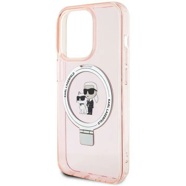 Kryt Karl Lagerfeld KLHMP15LHMRSKCP Apple iPhone 15 Pro hardcase Ring Stand Karl&Choupettte MagSafe pink