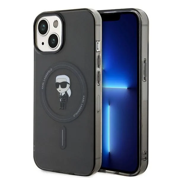 Kryt Karl Lagerfeld KLHMP15SHFCKNOK Apple iPhone 15 hardcase IML Ikonik MagSafe black