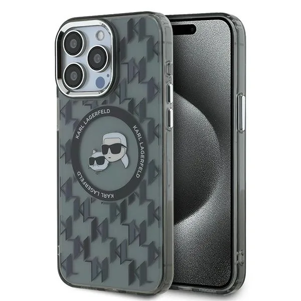 Kryt Karl Lagerfeld KLHMP15XHMCKMHK Apple iPhone 15 Pro Max IML Monogram Karl&Choupette Head MagSafe black