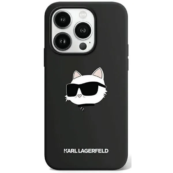 Kryt Karl Lagerfeld KLHMP15XSCHPPLK Apple iPhone 15 Pro Max hardcase Silicone Choupette Head MagSafe black