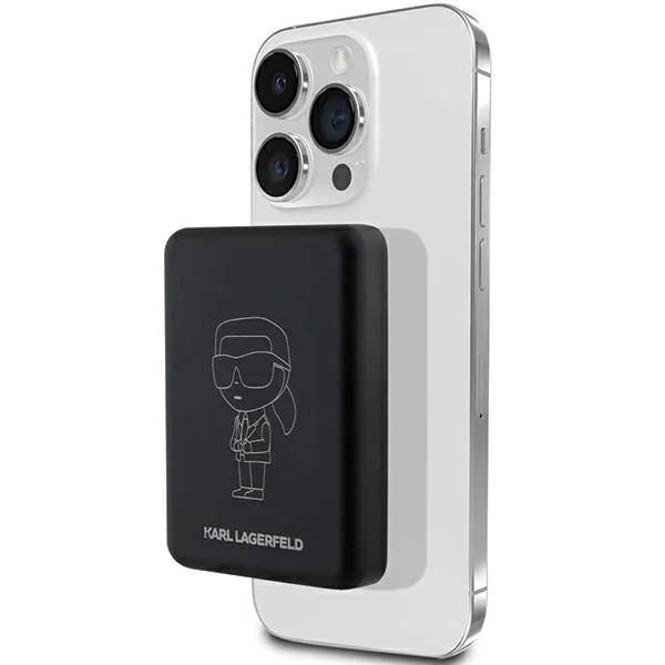 Karl Lagerfeld KLPBM5KIOTTGK 15W 5000mAh induction powerbank Outline Ikonik MagSafe black