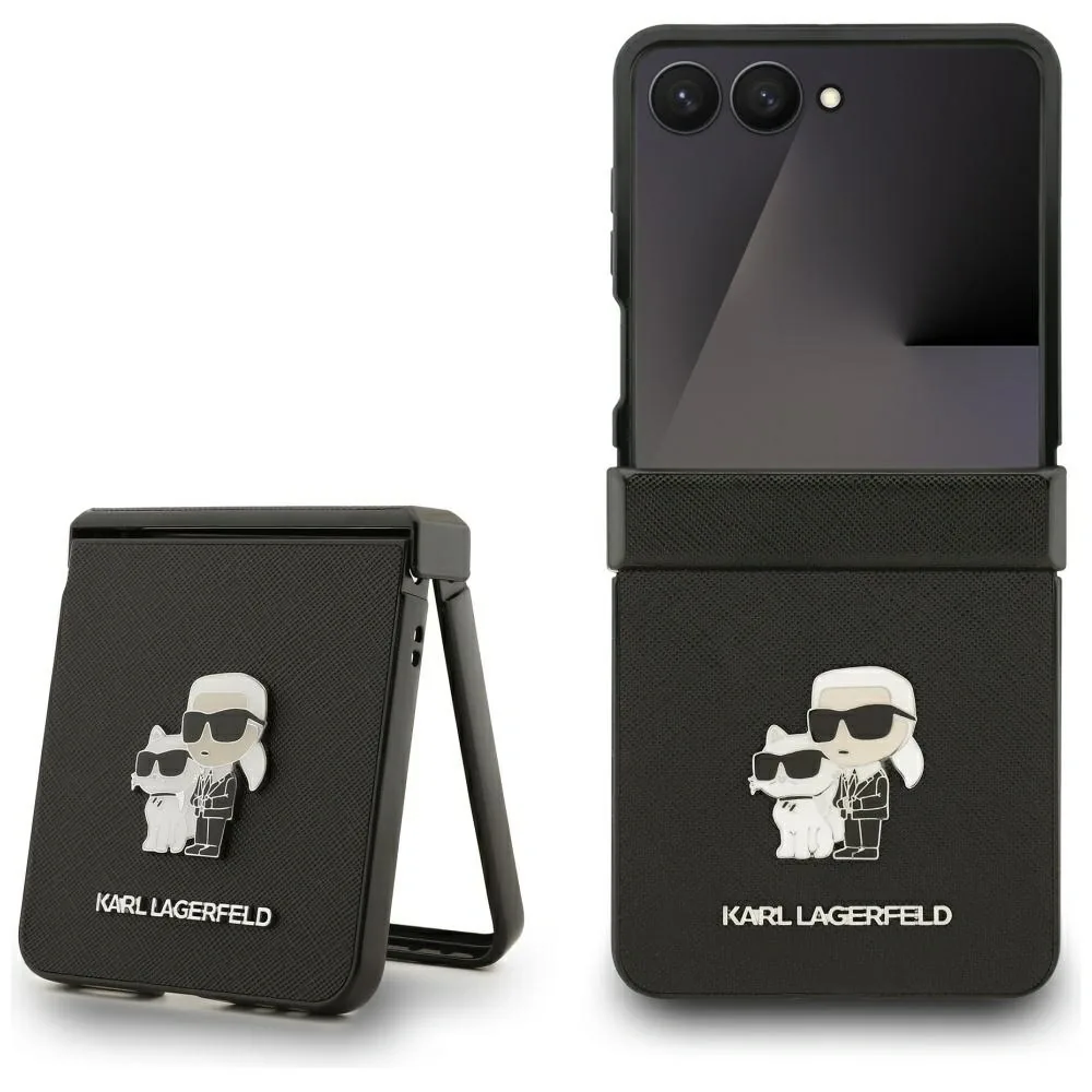 Kryt Karl Lagerfeld Saffiano Karl&Choupette Pin Samsung Galaxy Z Flip7 black