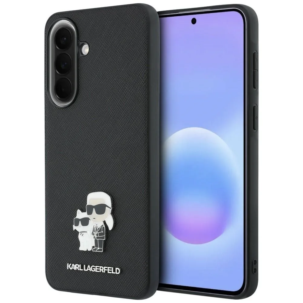 Kryt Karl Lagerfeld Saffiano w/ Karl&Choupette Metal Logo Samsung Galaxy A57 5G black