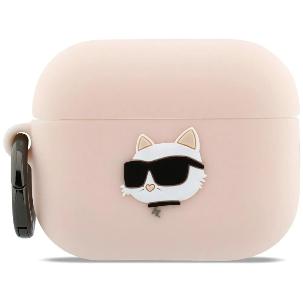 Kryt Karl Lagerfeld Silicone Chaupette Head 3D Apple AirPods Pro 3 pink