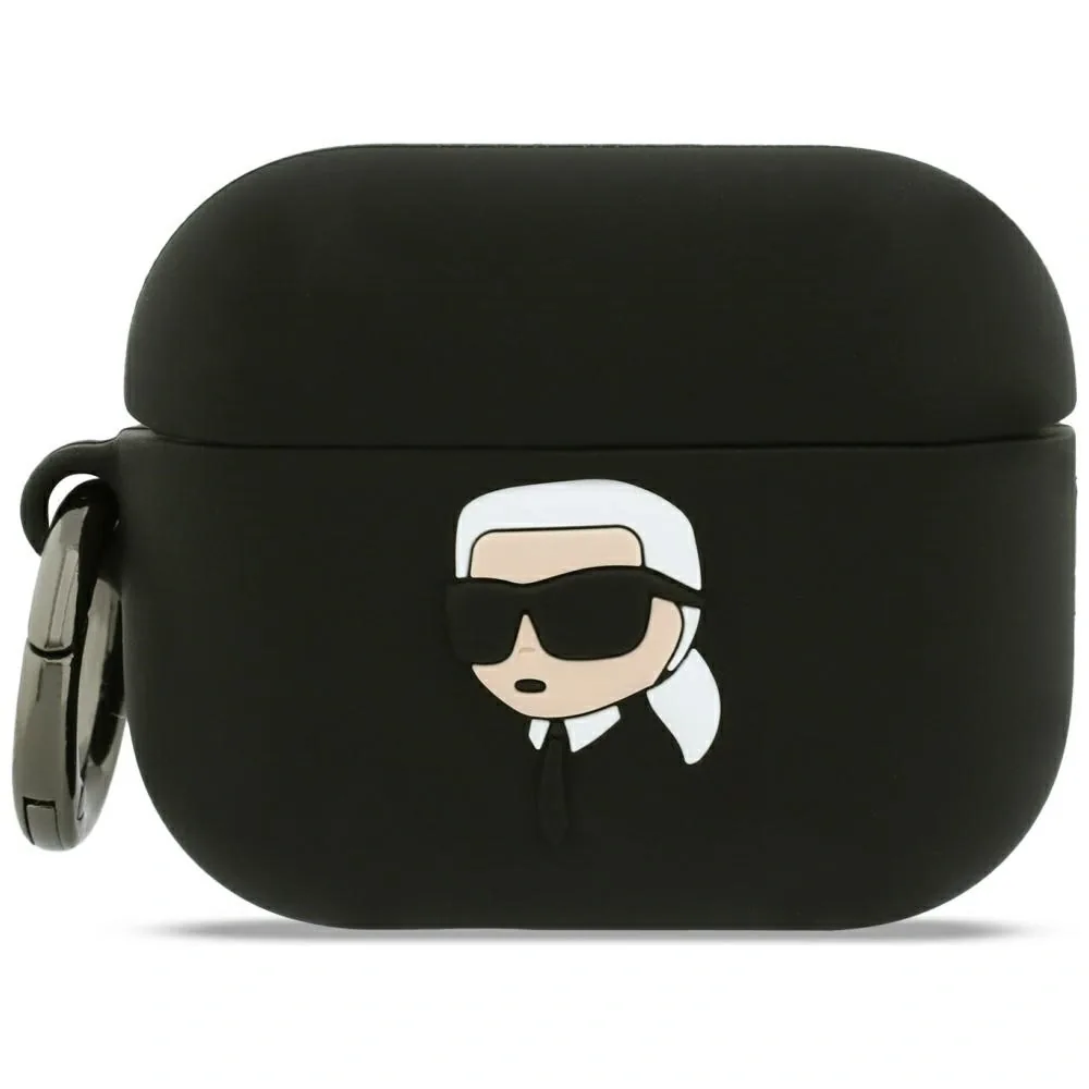 Kryt Karl Lagerfeld Silicone Karl Head 3D Apple AirPods Pro 3 black