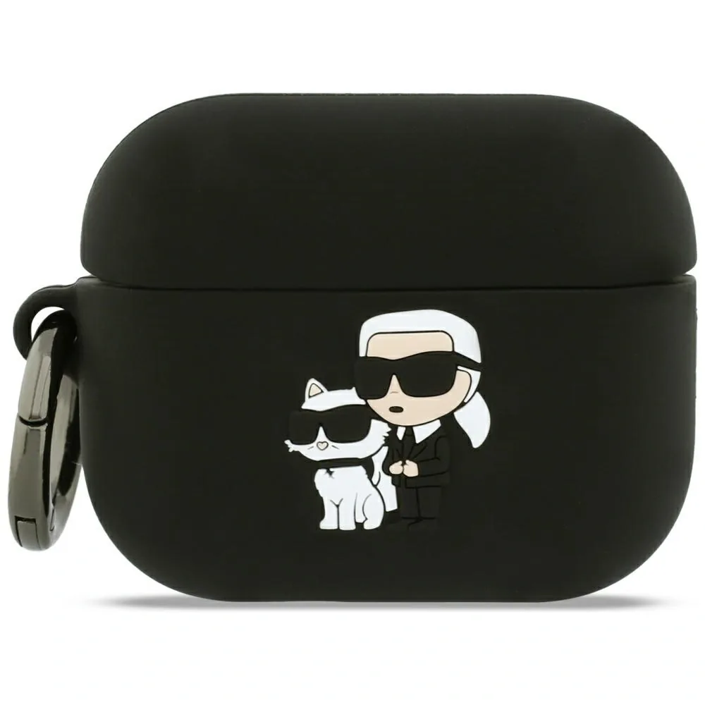 Kryt Karl Lagerfeld Silicone Karl&Chaupette Head 3D AirPods Pro 3 black