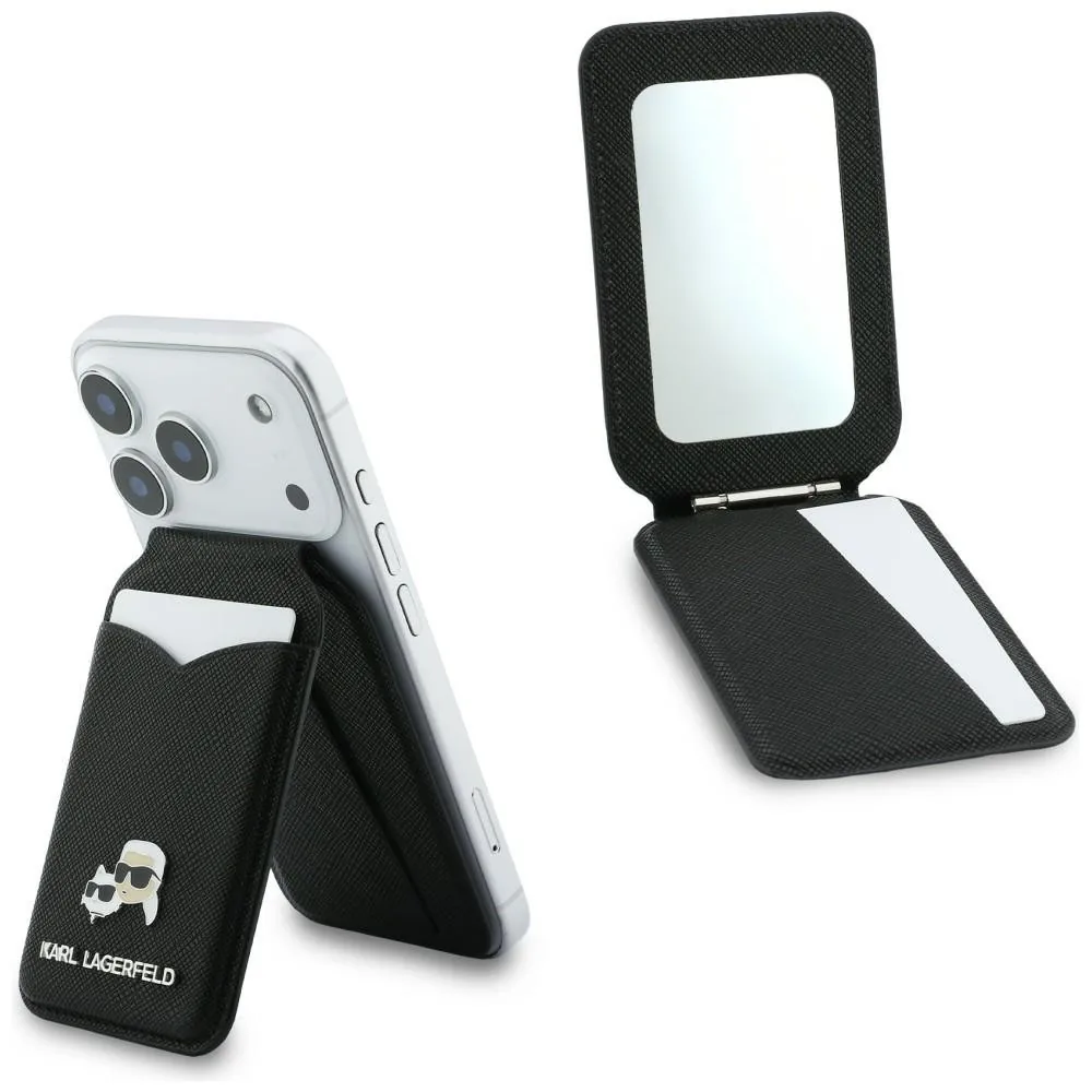 Knížkové pouzdro Karl Lagerfeld Stand Mirror MagSafe Wallet Black
